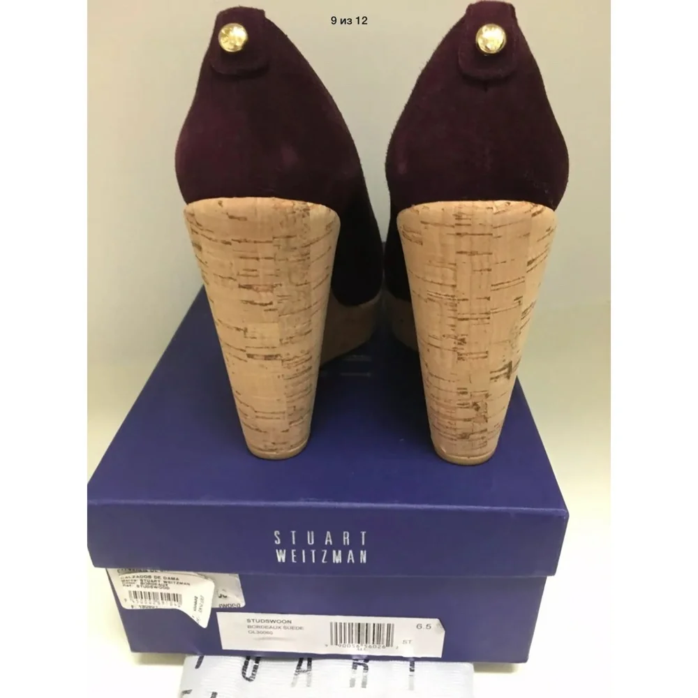 Stuart Weitzman Corkswoon Suede Wedge Size 6.5